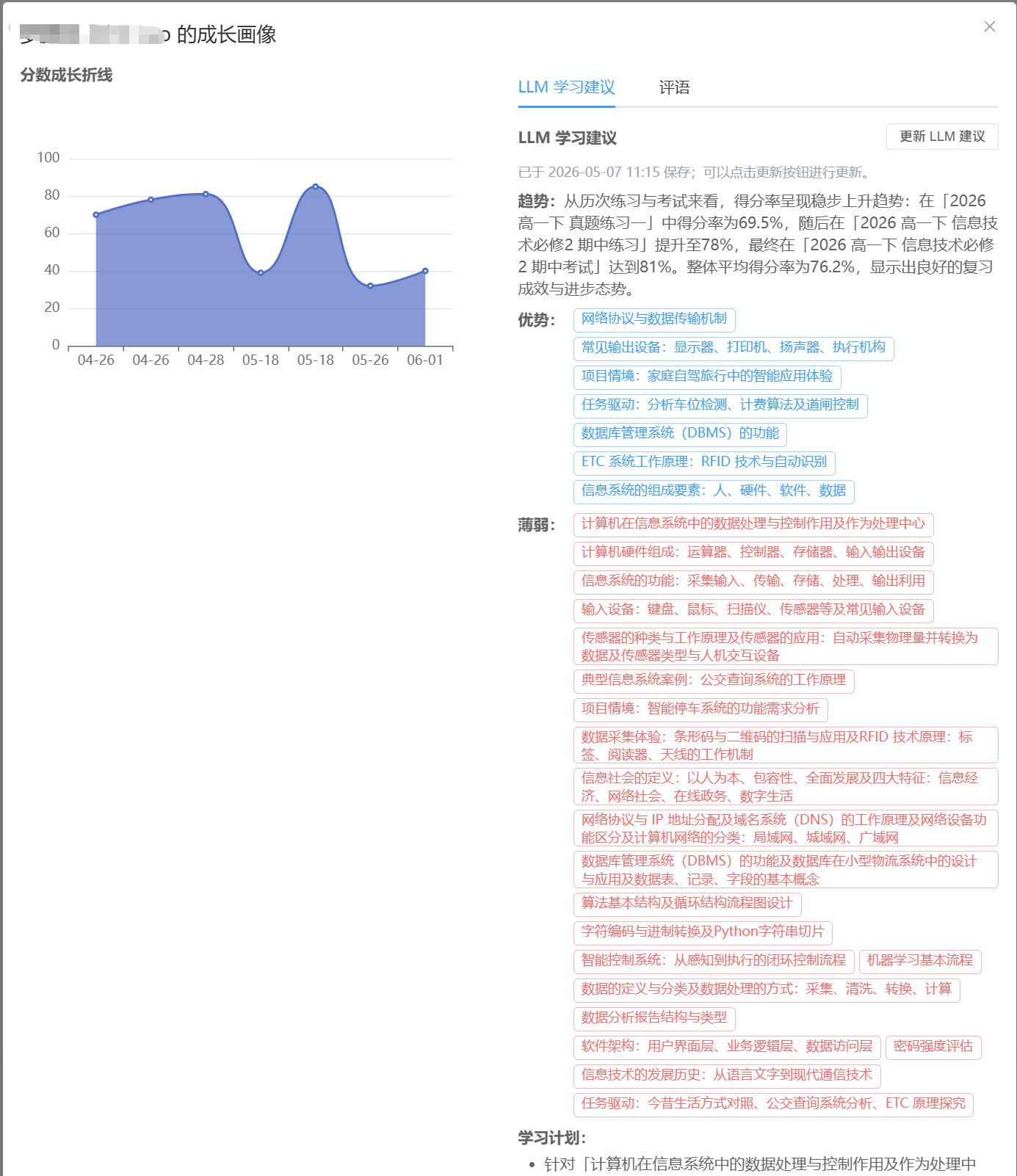 E-EXAM growth profile screenshot